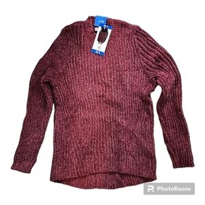 Jach's‎ Girlfriend Chenille Sweater, Large, Dark Pink, NWT